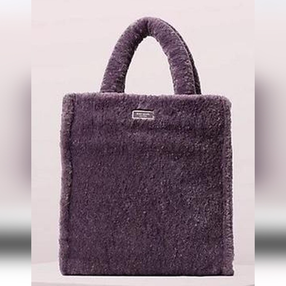 Kate Spade Rare Sam North South Purple Fluffy Crossbody Handbag